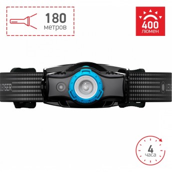 Аккумуляторный налобный фонарь LED LENSER MH5 черно-голубой
