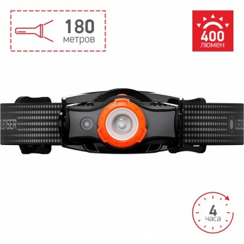 Аккумуляторный налобный фонарь LED LENSER MH5 черно-оранжевый